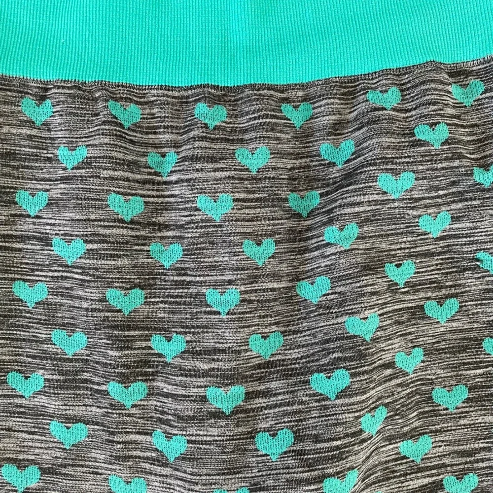 Activ Pro Leggings L/XL Space Dye‎ HEARTS Turquoise Gray Love Activewear Workout